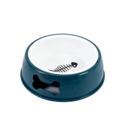 Bowl plástico para mascotas  con diseño de pescado