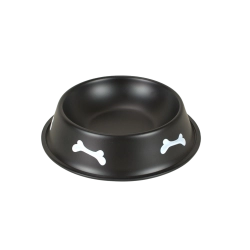 Tazón de alimentación de acero inoxidable de  huesos estampados y superficie antideslizante